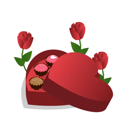 Valentine chocolate box  Illustration