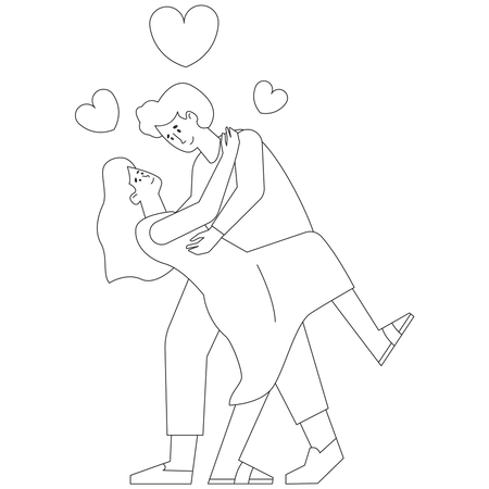 Valentine Couple Dancing Love  Illustration