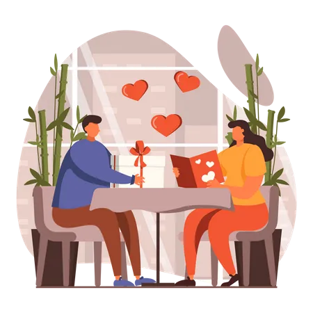 Valentine Date Illustration