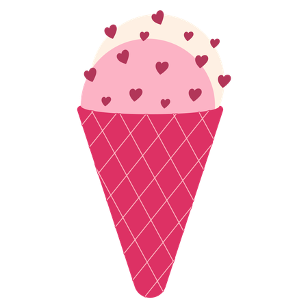 Valentine Ice Cream  Illustration