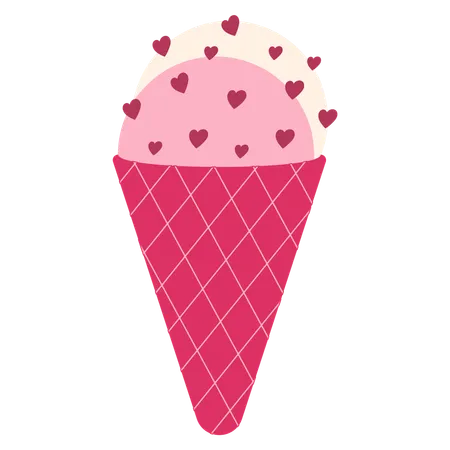 Valentine Ice Cream  Illustration