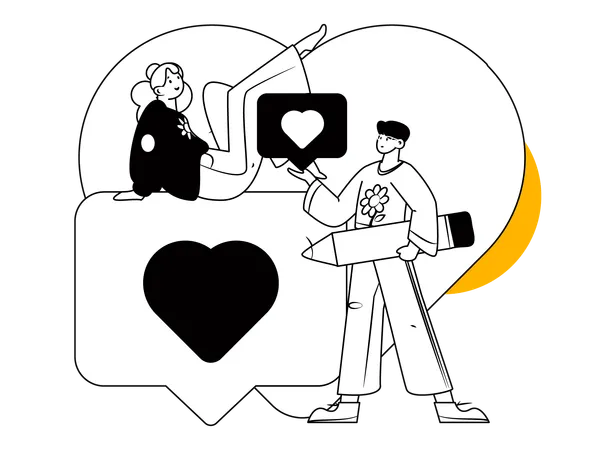 Valentine message  Illustration