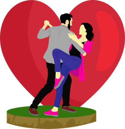 Valentine Party Dance Illustration