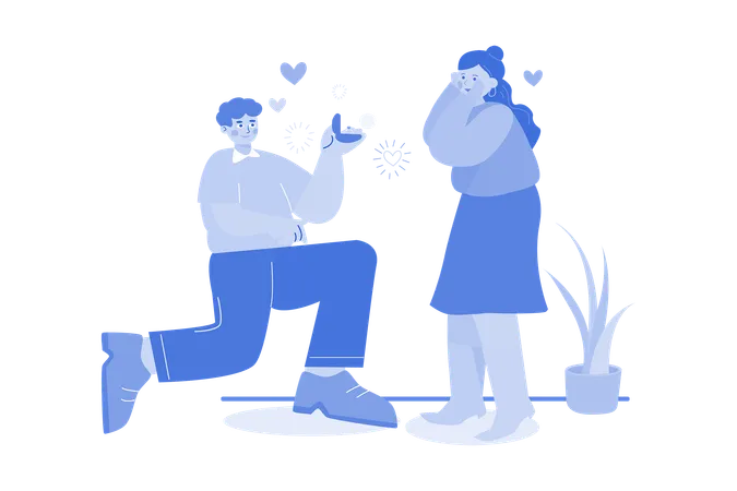 Valentine proposal  Illustration