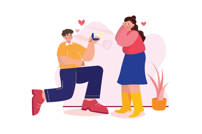 Valentine proposal Illustration