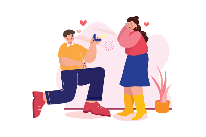 Valentine proposal  Illustration