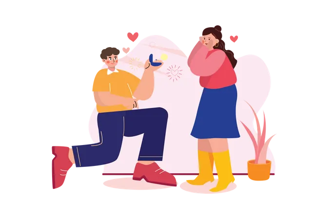 Valentine proposal  Illustration