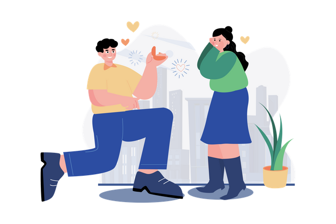 Valentine proposal  Illustration