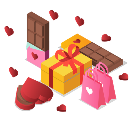 Valentine shopping Illustration