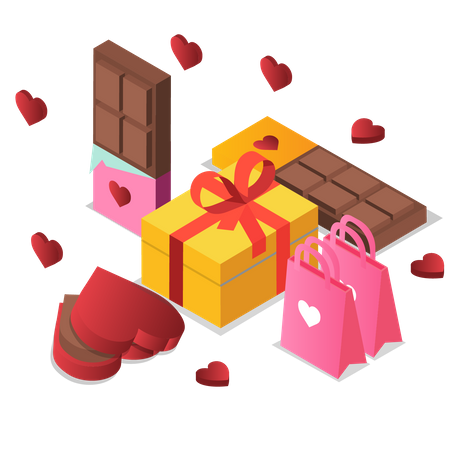 Valentine shopping  Illustration