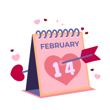 Valentines Calendar  Illustration