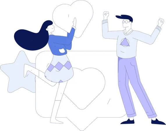 Valentines chat  Illustration