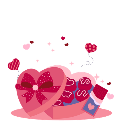 Valentines Chocolate  Illustration
