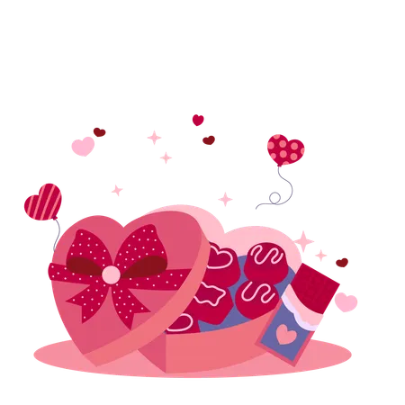 Valentines Chocolate  Illustration