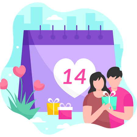 Valentines day calendar  Illustration