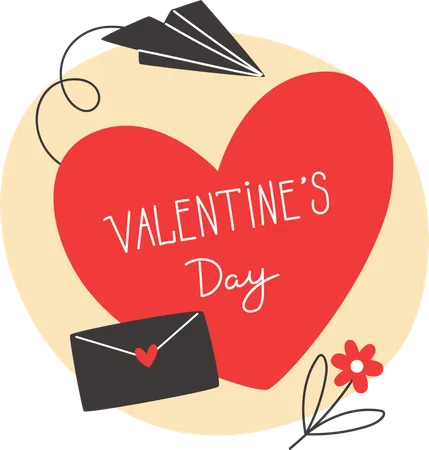 Valentine's day card with hear  Illustration