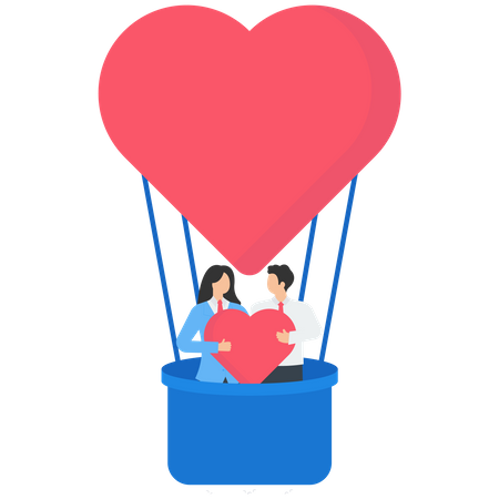 Valentines day, Couples in love Illustration