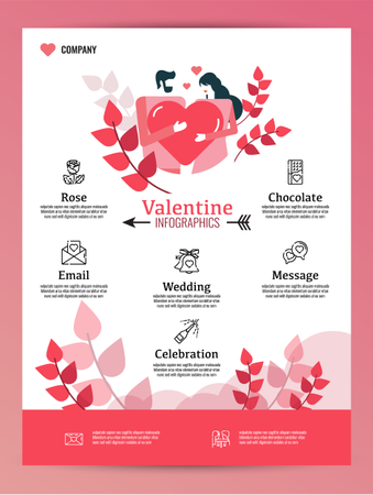 Valentine's day infographics and poster template  Illustration