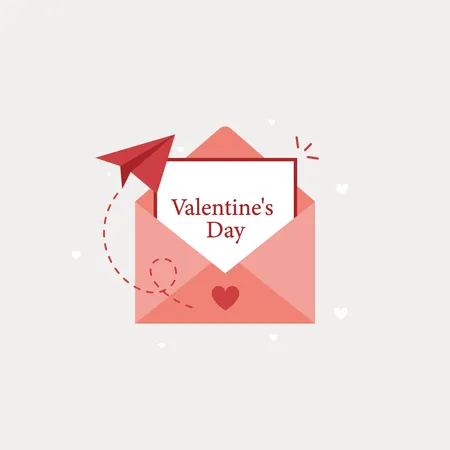 Valentines day letter Illustration