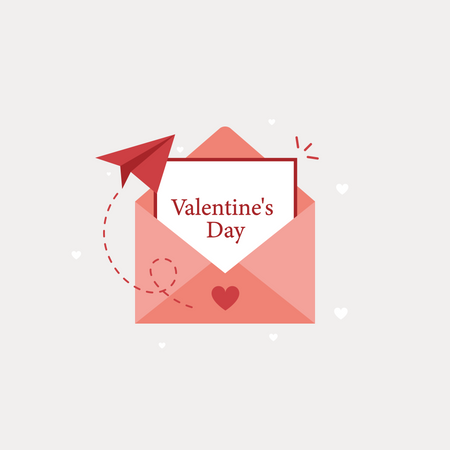 Valentines day letter  Illustration