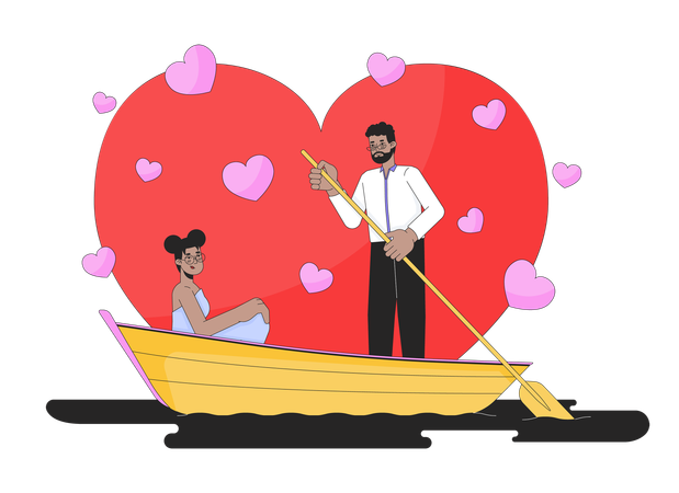 Valentines day on water  Illustration