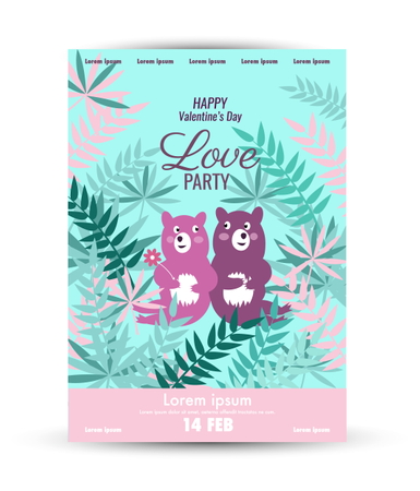 Valentine's Day  poster template  Illustration