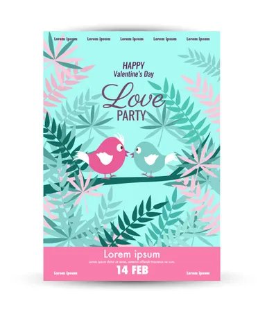 Valentine's Day  poster template  Illustration