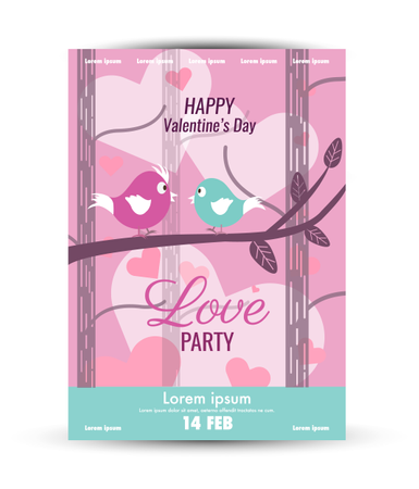 Valentine's Day  poster template  Illustration