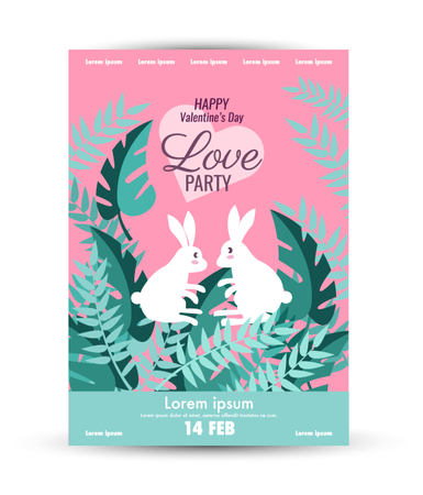 Valentine's Day  poster template  Illustration