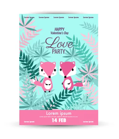 Valentine's Day  poster template  Illustration