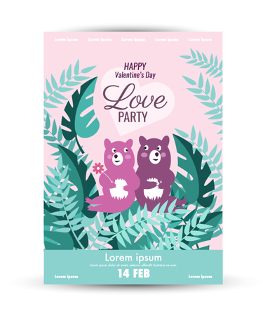 Valentine's Day  poster template  Illustration