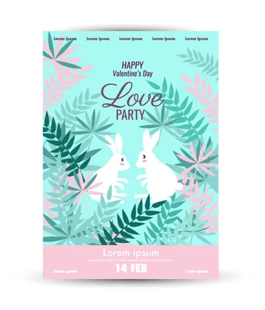 Valentine's Day  poster template  Illustration