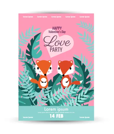 Valentine's Day  poster template  Illustration