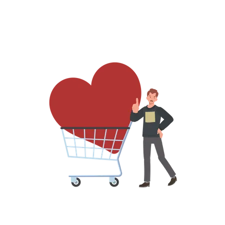 Valentine's Day shopping Illustration