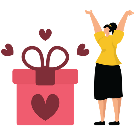 Valentines hearts and gifts  Illustration