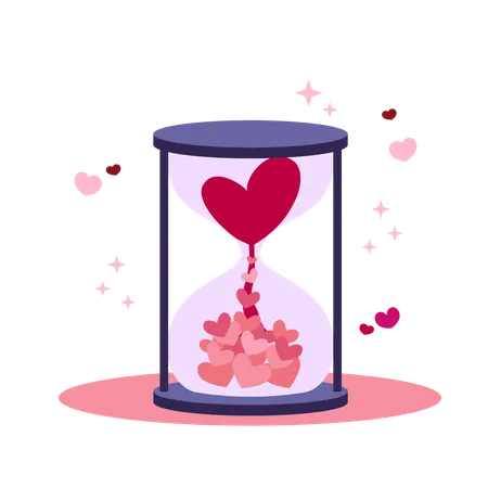 Valentines Sand Timer  Illustration