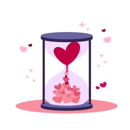 Valentines Sand Timer  Illustration