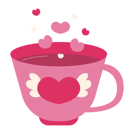 Valentinstag Kaffee  Illustration