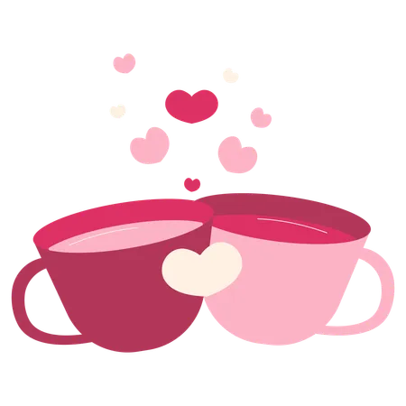 Valentinstag Kaffee  Illustration