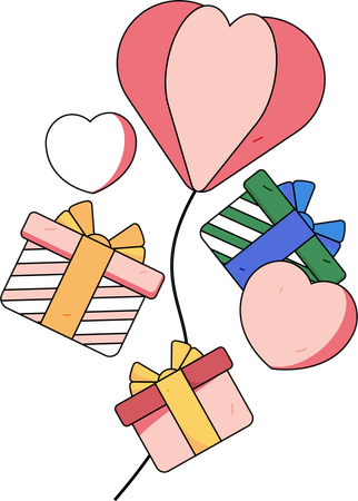 Valentinstag Geschenk  Illustration