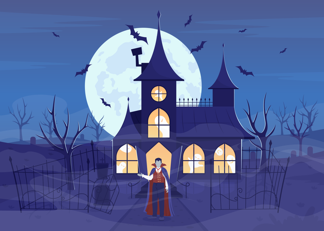 Vampire invitant chez lui  Illustration