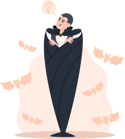 Vampire standing in vampire costume  Illustration