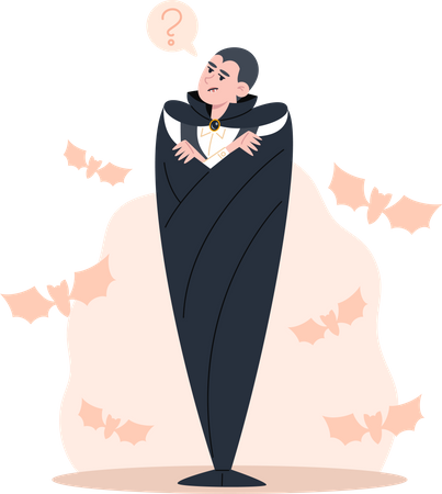 Vampire standing in vampire costume  Illustration