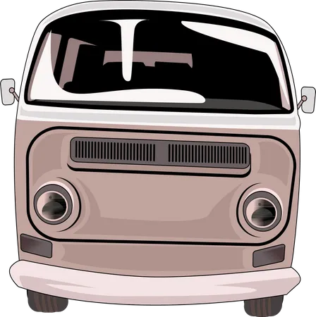Van Camper Car Classic Retro Vector Illustration Illustration