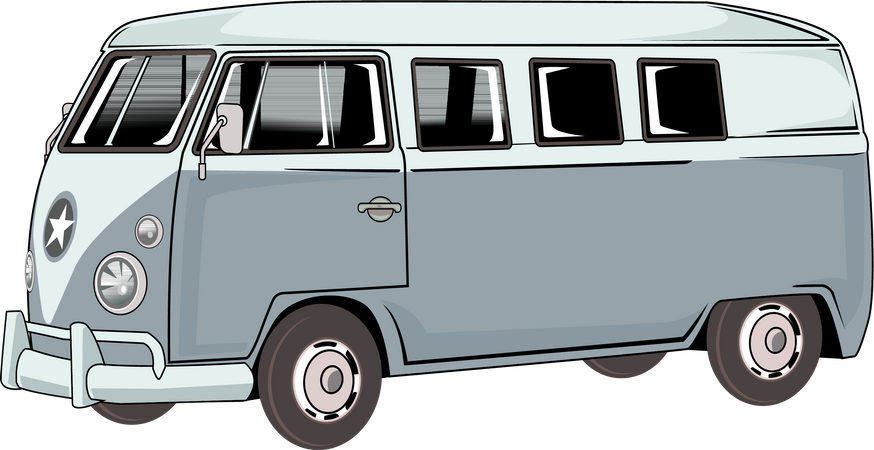 Van Camper Car  Illustration