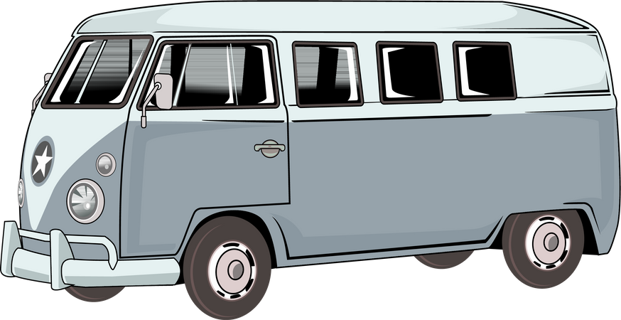 Van Camper Car  Illustration