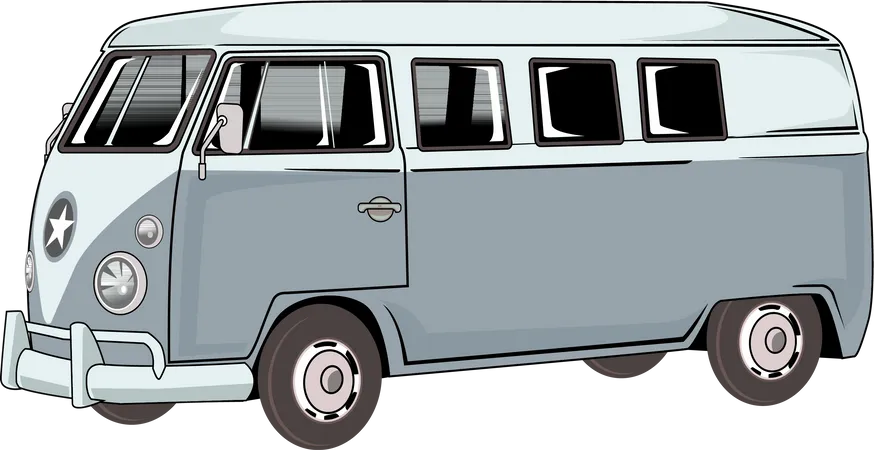 Van Camper Car  Illustration