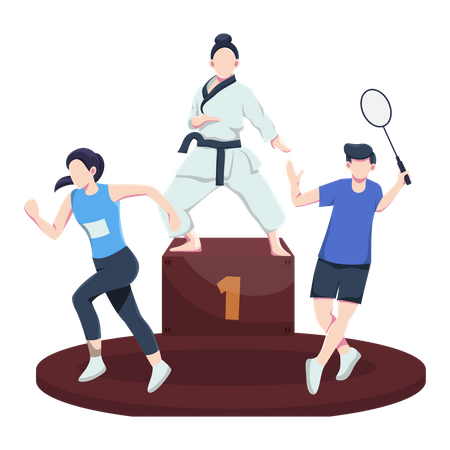 Varios deportes para competir  Ilustración