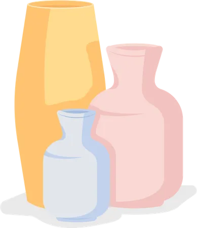 Vases en poterie faits à la main  Illustration