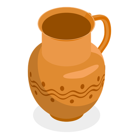 Vaso de cerâmica decorativo  Ilustração